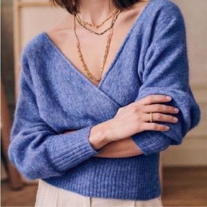 Sezane Gaby blue sweater size small